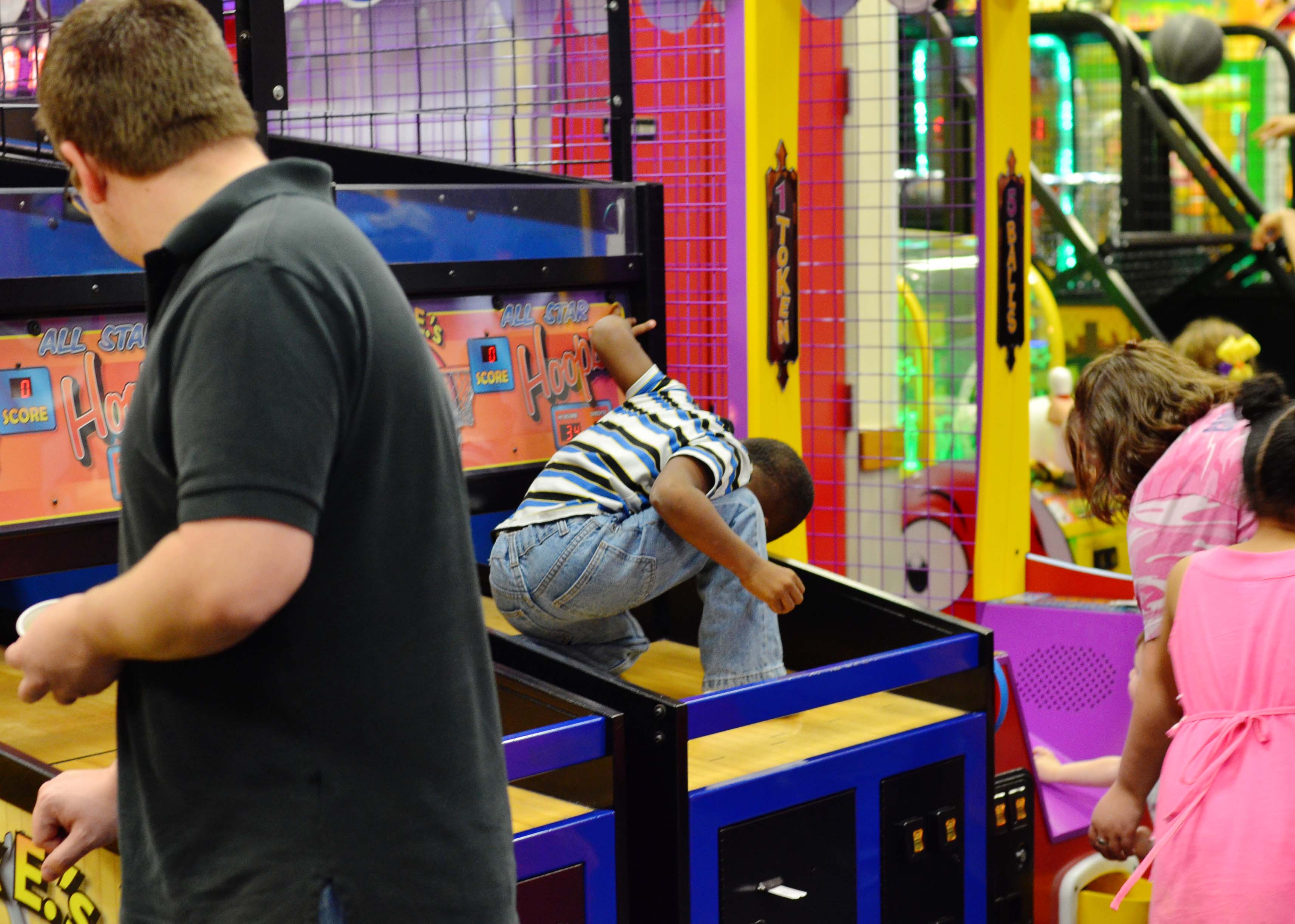 Don’t you just love those kids who cheat and stand on the machines ...